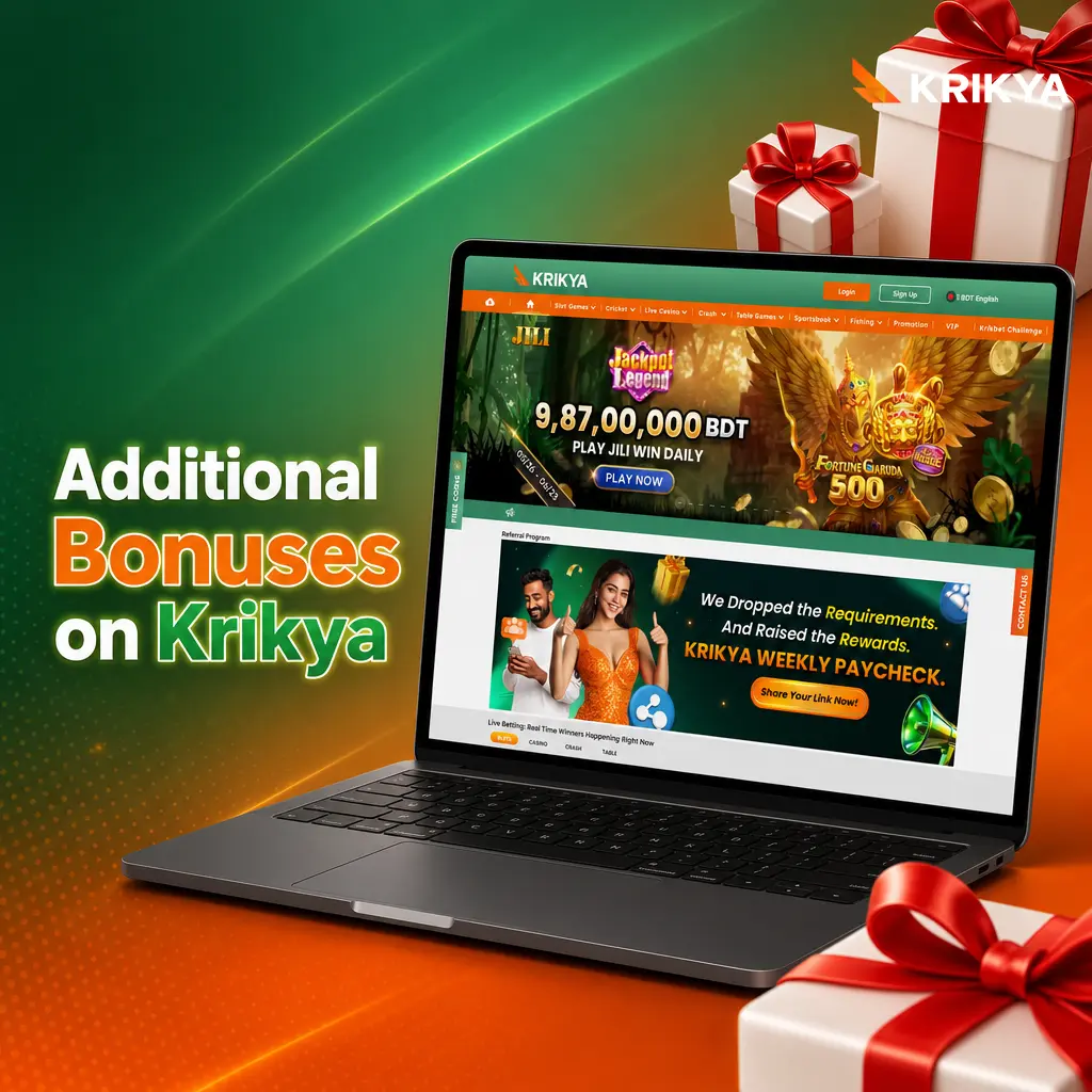 Krikya VIP Club tiers and bonus rewards