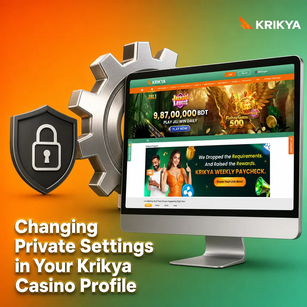 Krikya profile settings screen