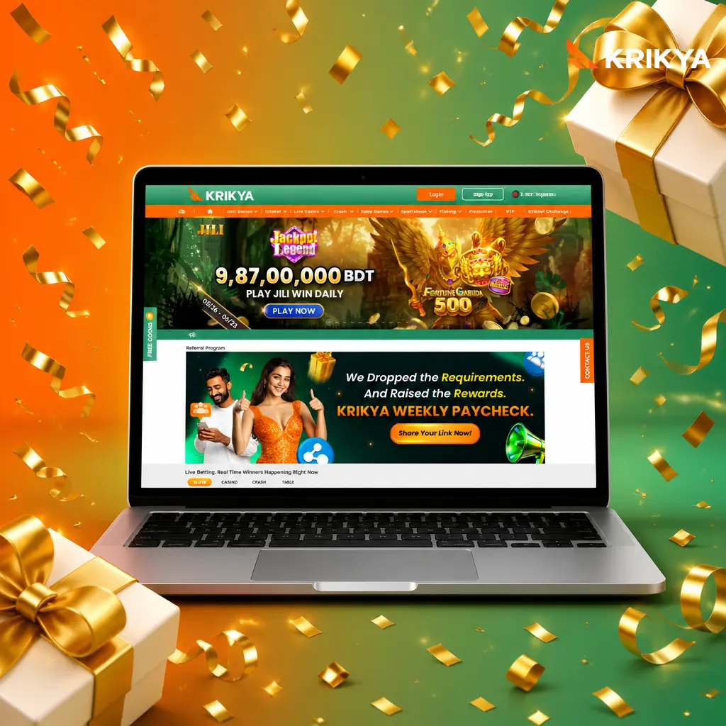 Krikya Bangladesh casino games on screen