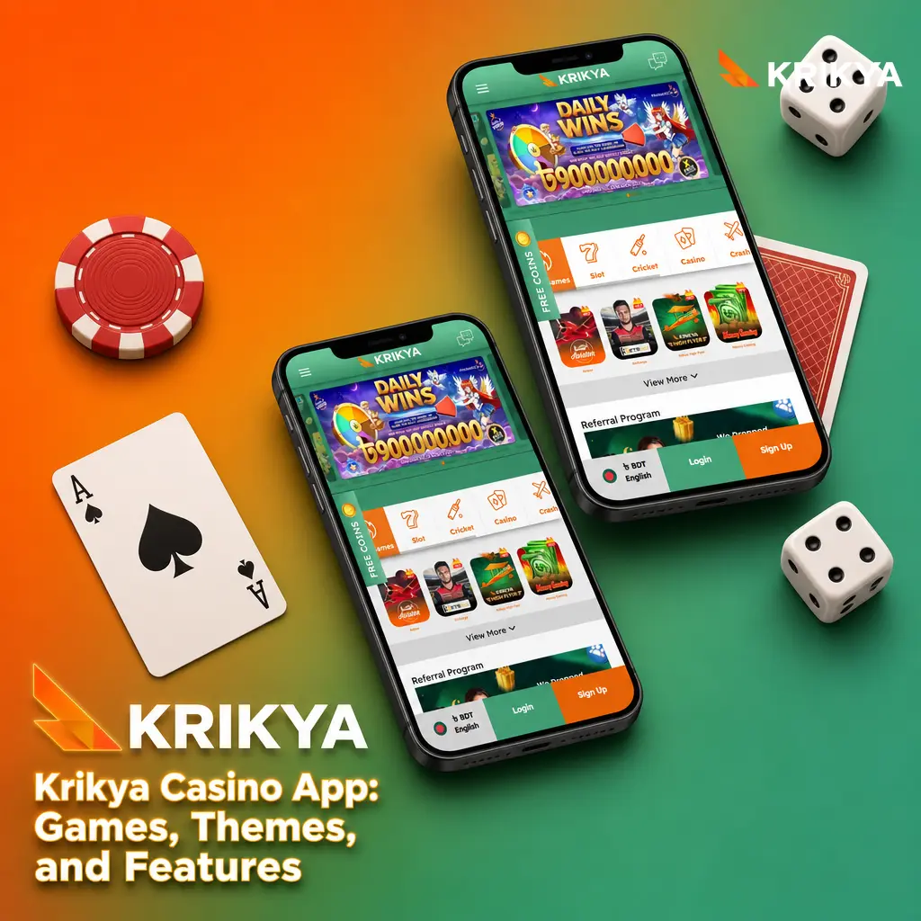 Krikya casino app game library screenshot