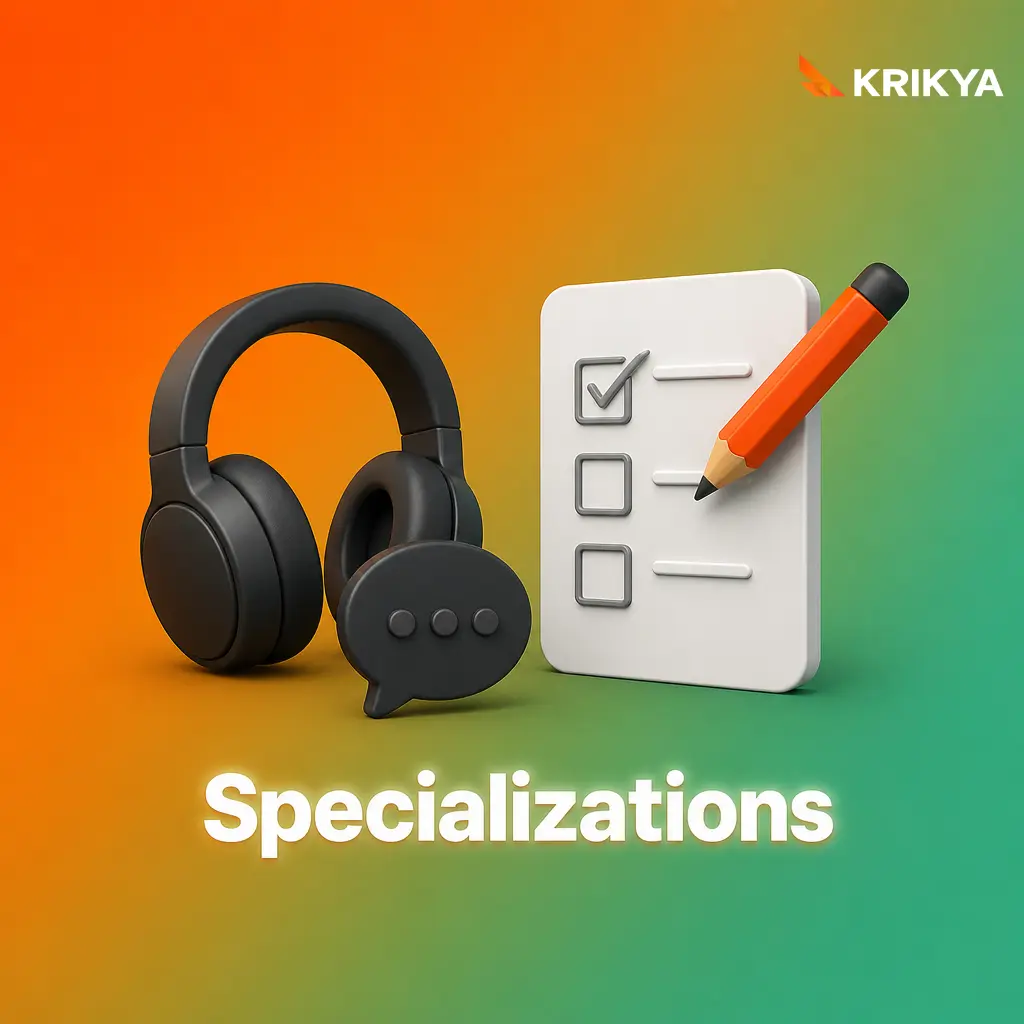 Krikya customer service specializations